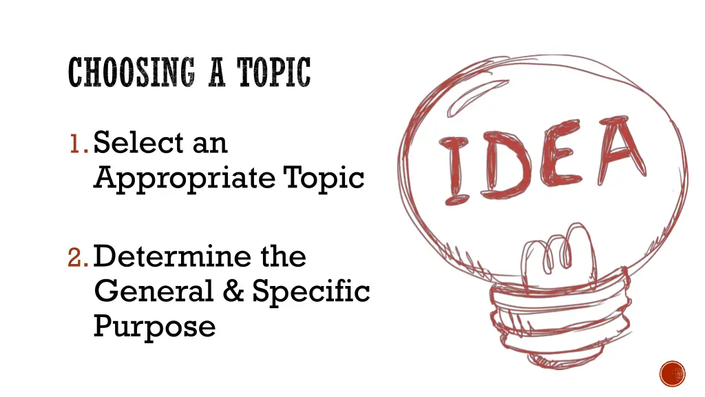 choosing a topic 1