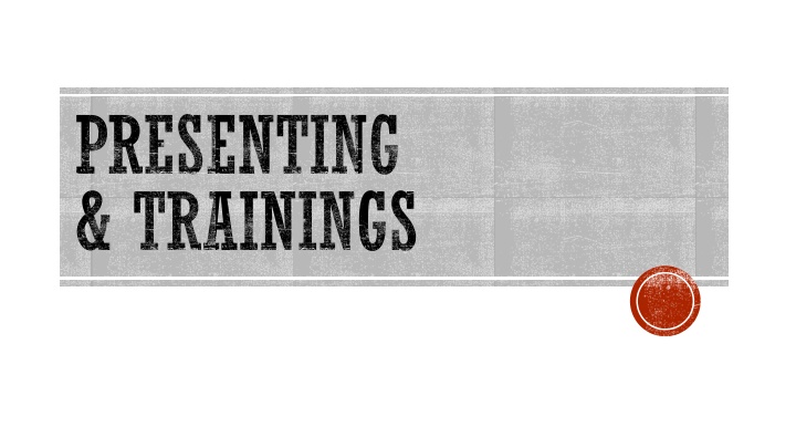 presenting trainings