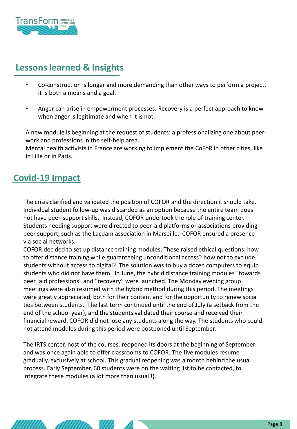 lessons learned insights