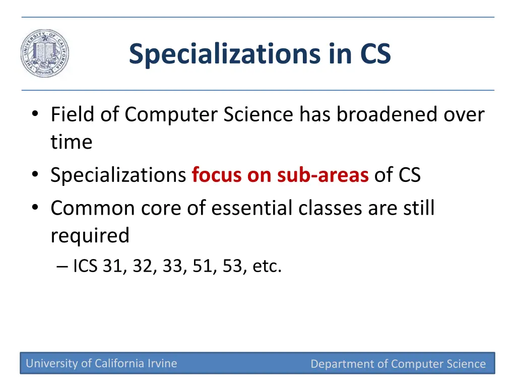 specializations in cs