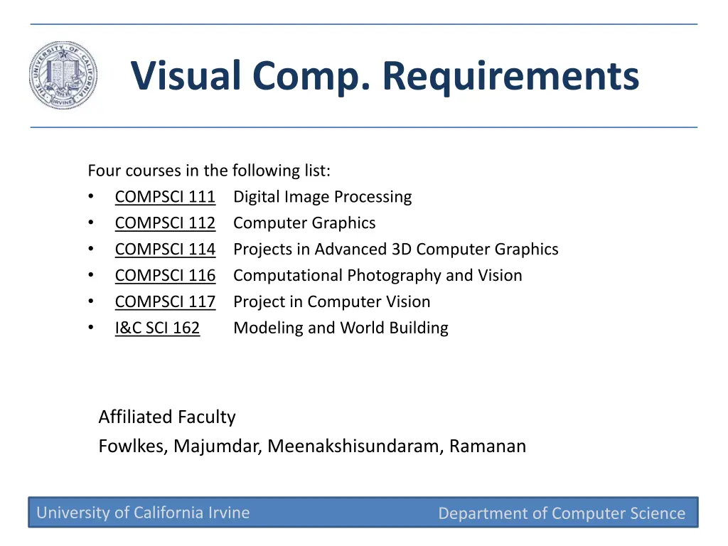 visual comp requirements