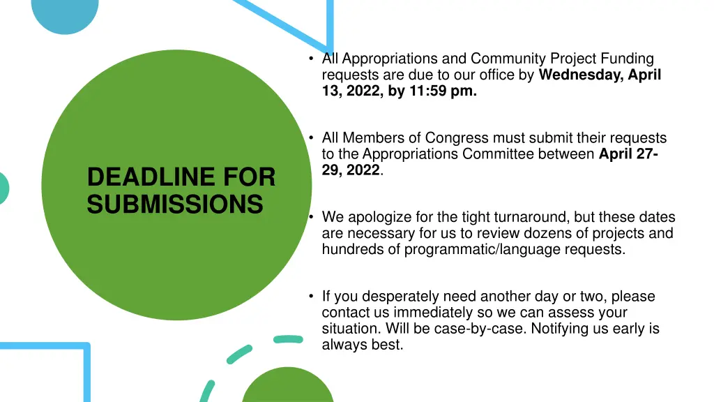 all appropriations and community project funding