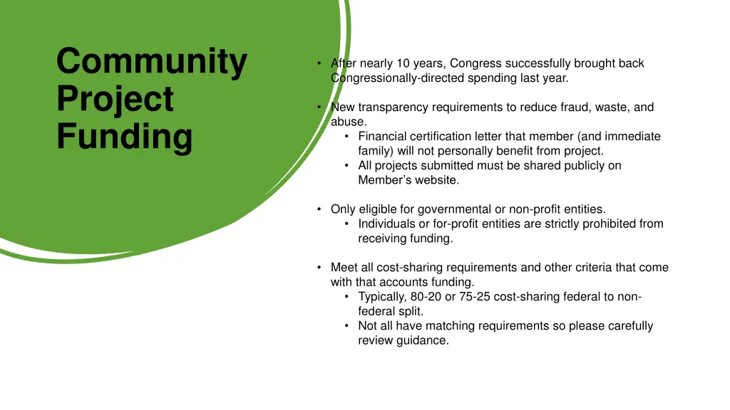 community project funding