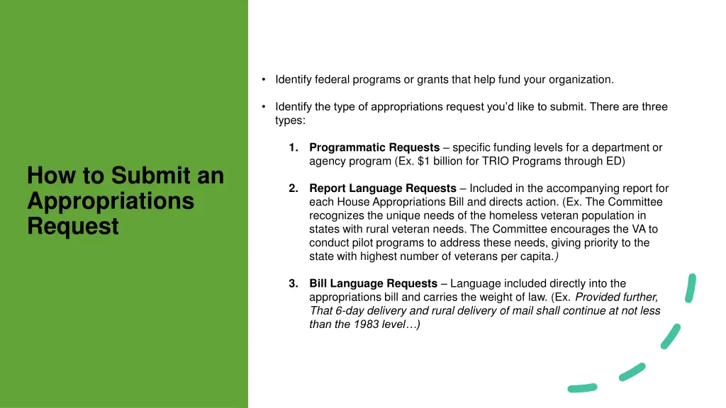 identify federal programs or grants that help