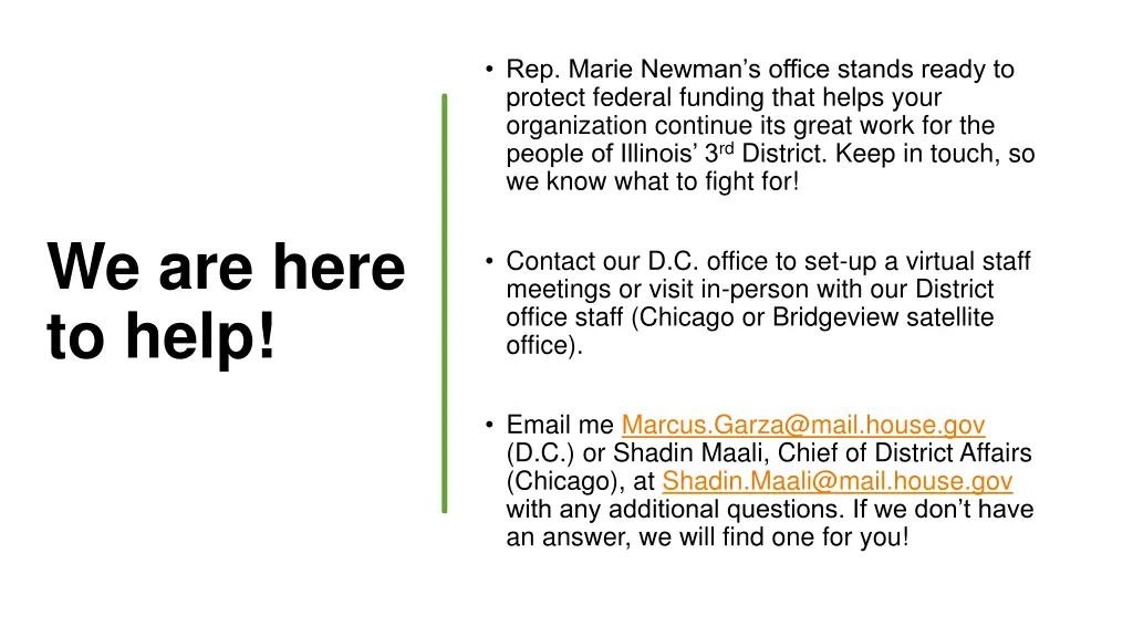 rep marie newman s office stands ready to protect