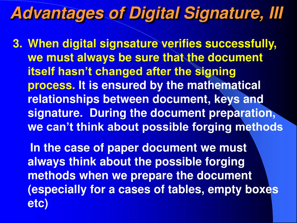 advantages of digital signature iii