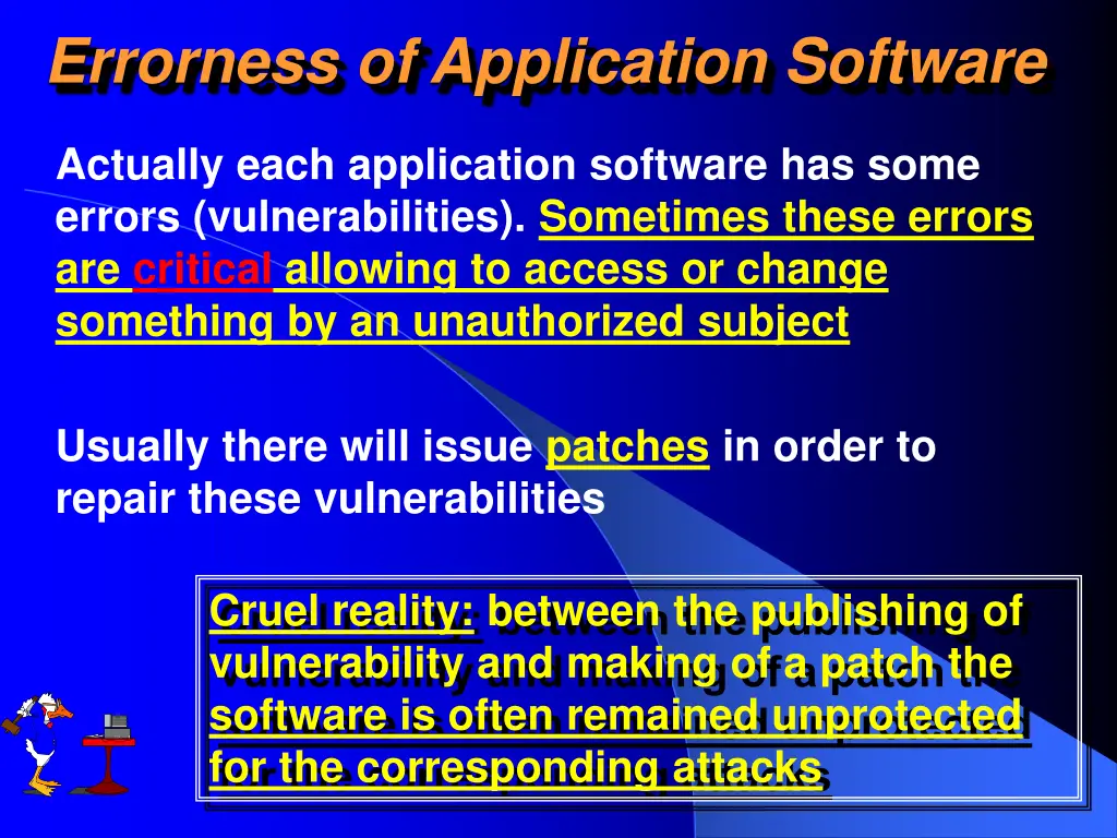 errorness of application software