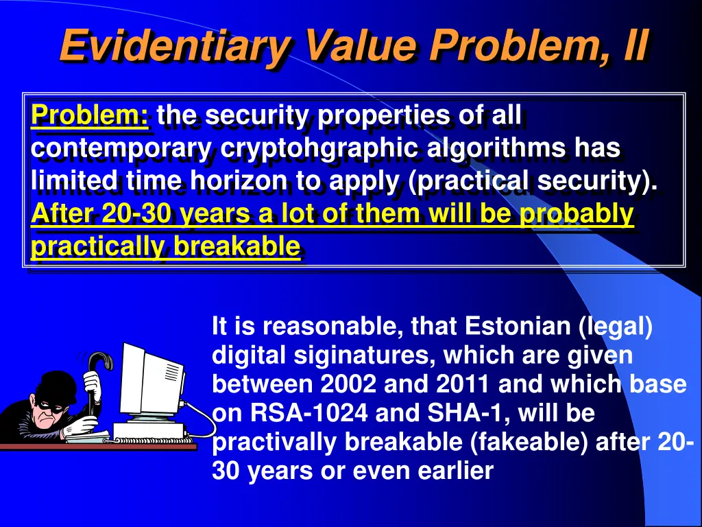 evidentiary value problem ii