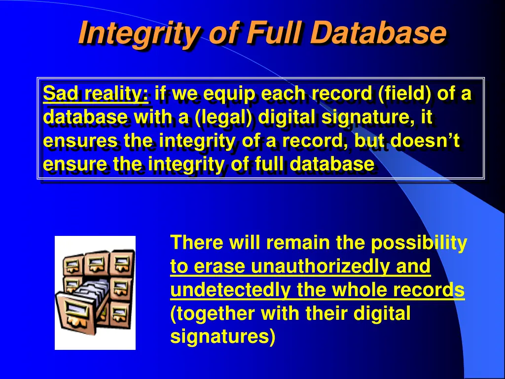 integrity of full database