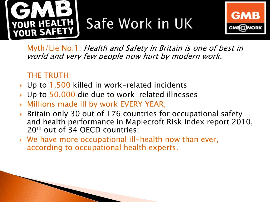 myth lie no 1 health and safety in britain