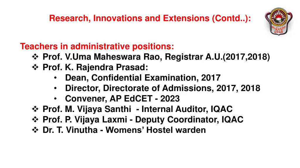 research innovations and extensions contd 6