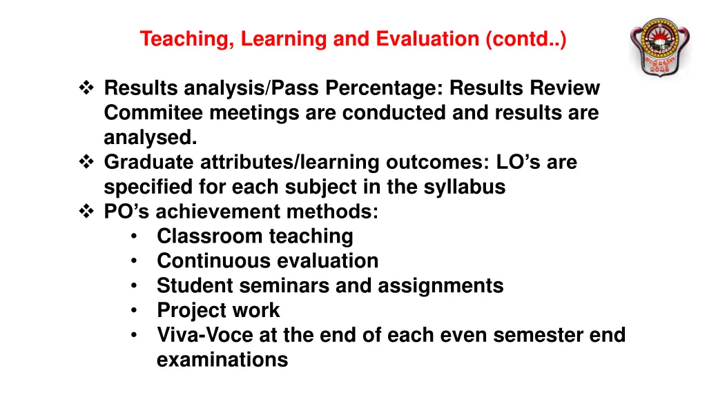 teaching learning and evaluation contd 8