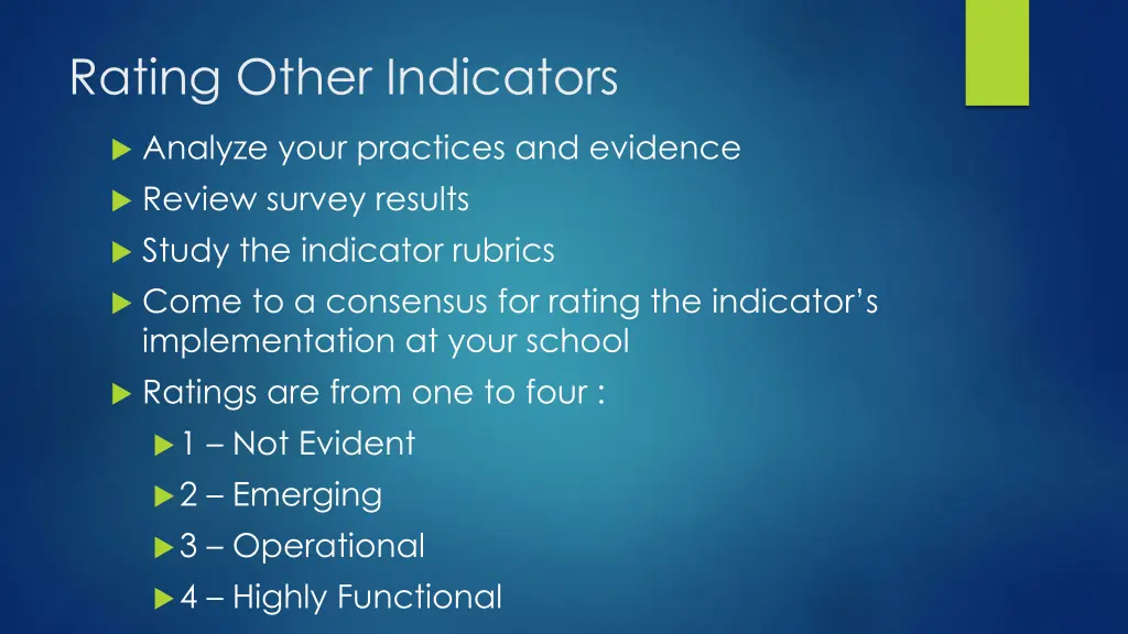 rating other indicators
