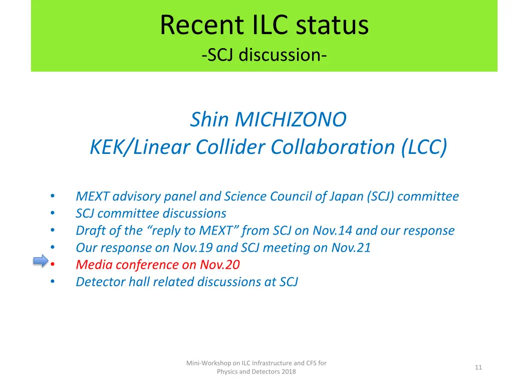 recent ilc status scj discussion 4