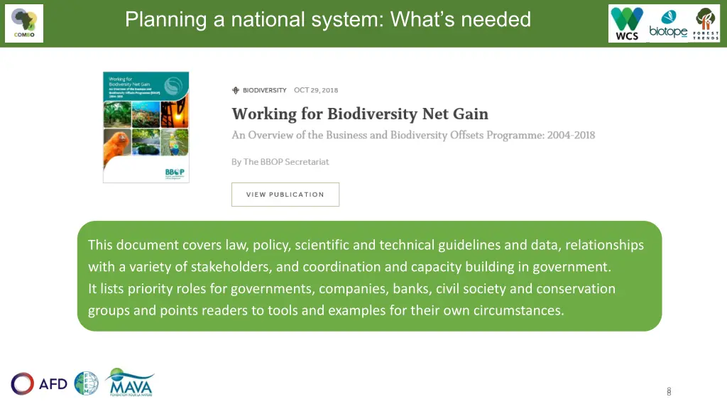 planning a national system what s needed