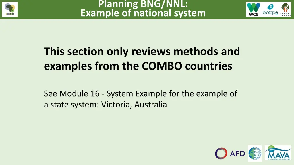 planning bng nnl example of national system