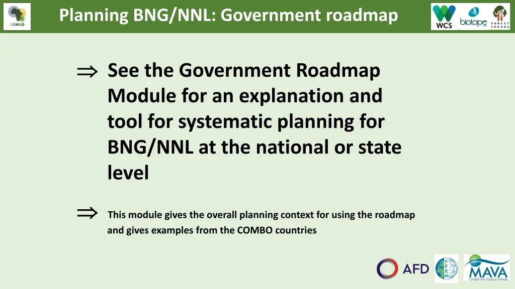 planning bng nnl government roadmap