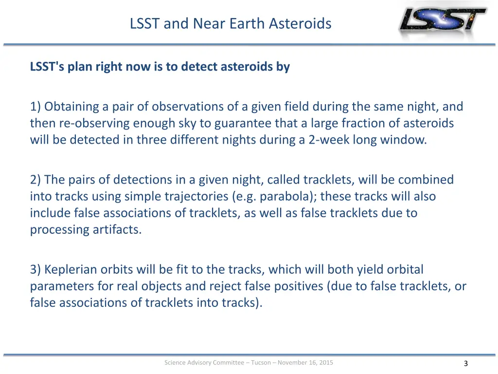 lsst and near earth asteroids 1
