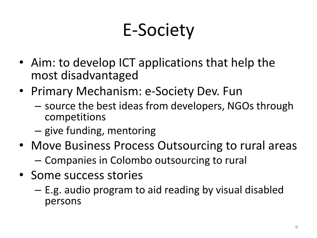 e society