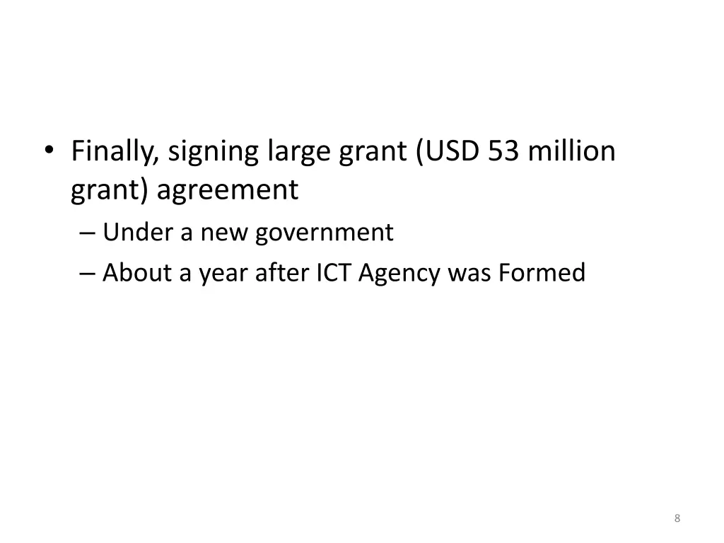 finally signing large grant usd 53 million grant