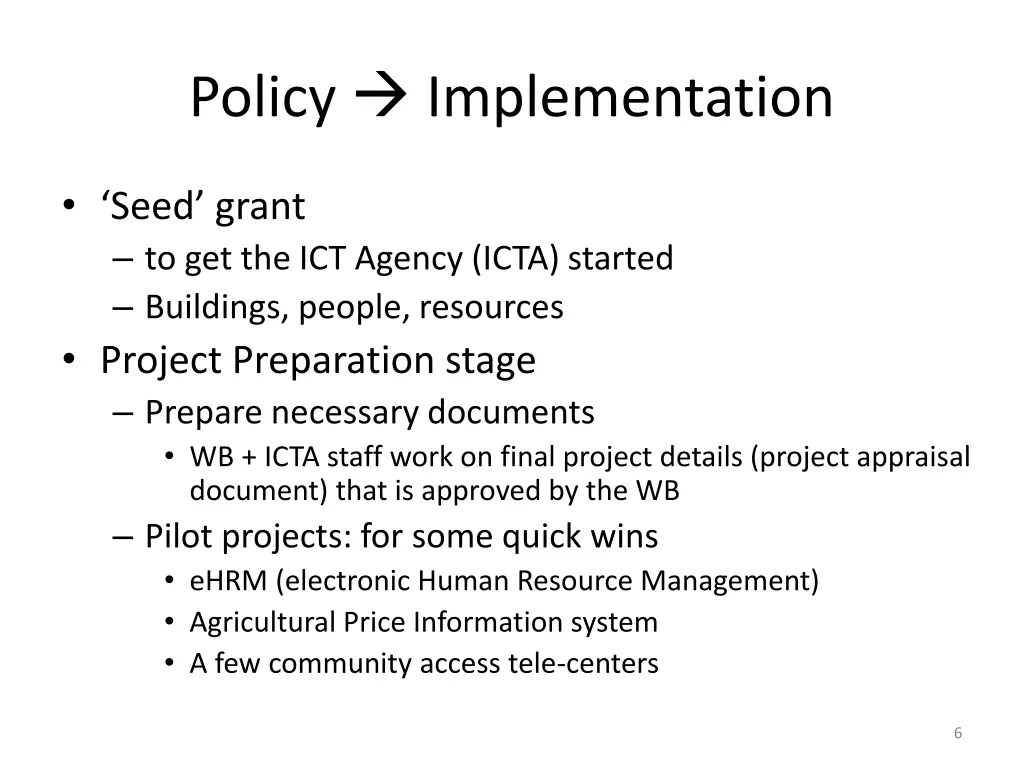policy implementation