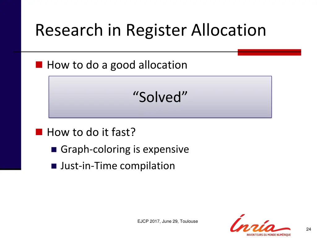 research in register allocation