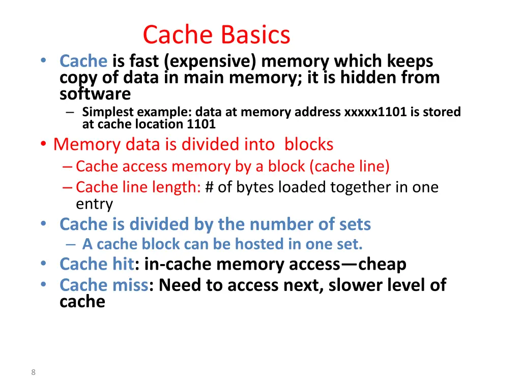 cache basics