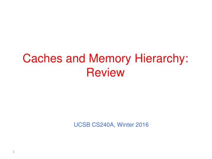caches and memory hierarchy review