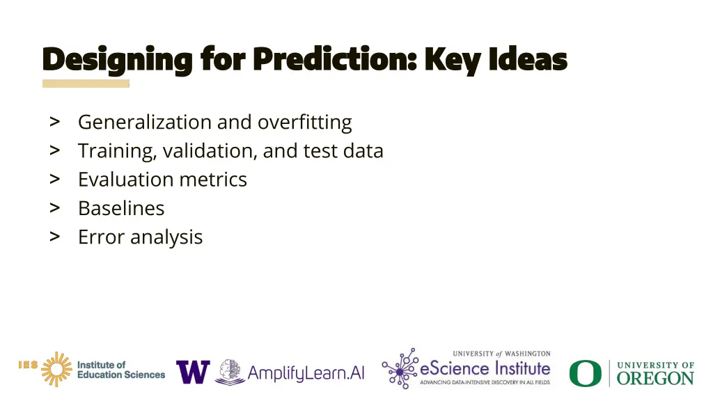 designing for prediction key ideas designing