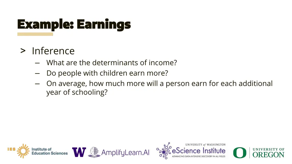 example earnings example earnings