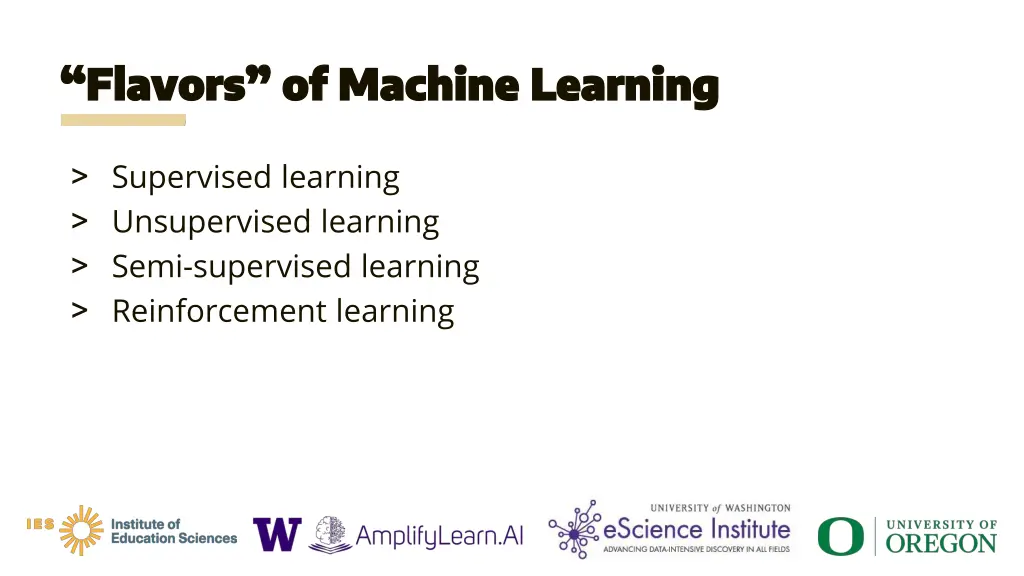 flavors of machine learning flavors of machine