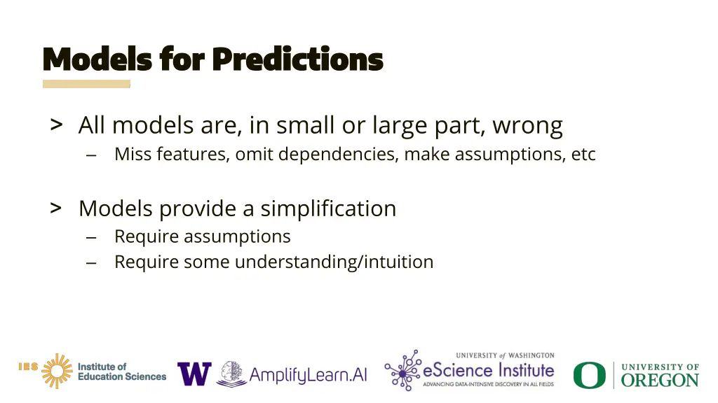 models for predictions models for predictions 1