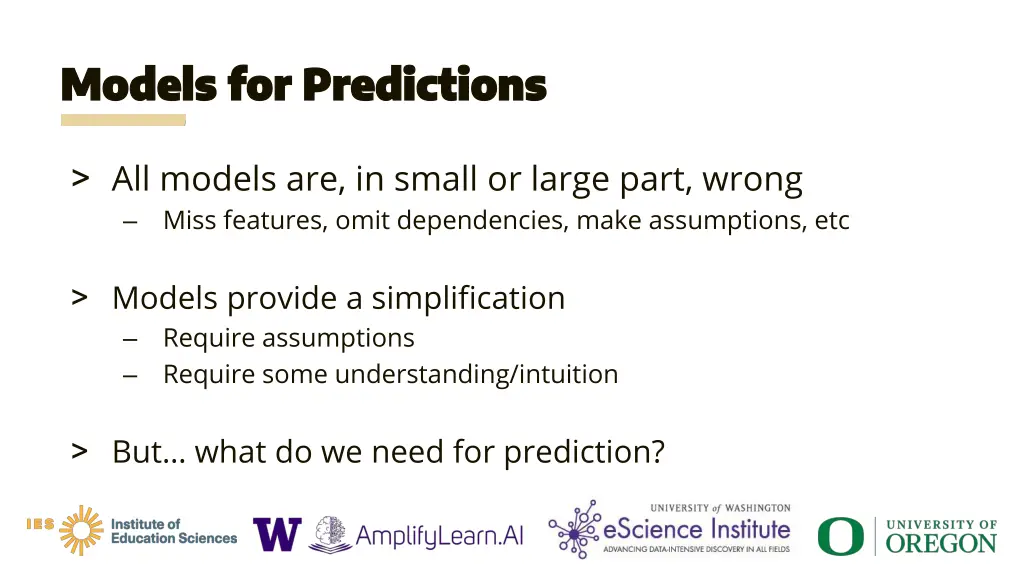 models for predictions models for predictions 2