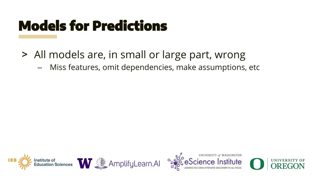 models for predictions models for predictions
