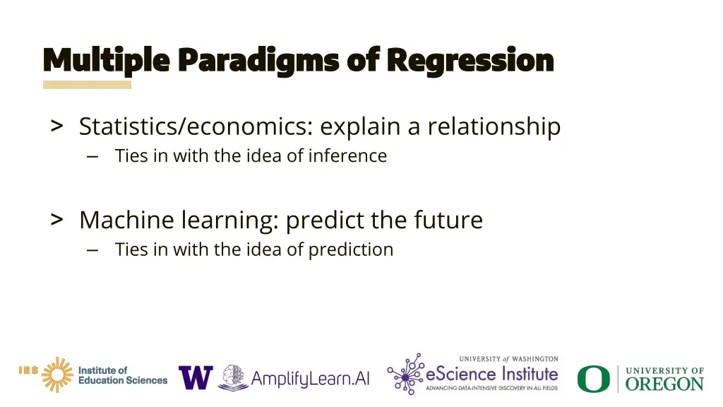 multiple paradigms of regression multiple 1