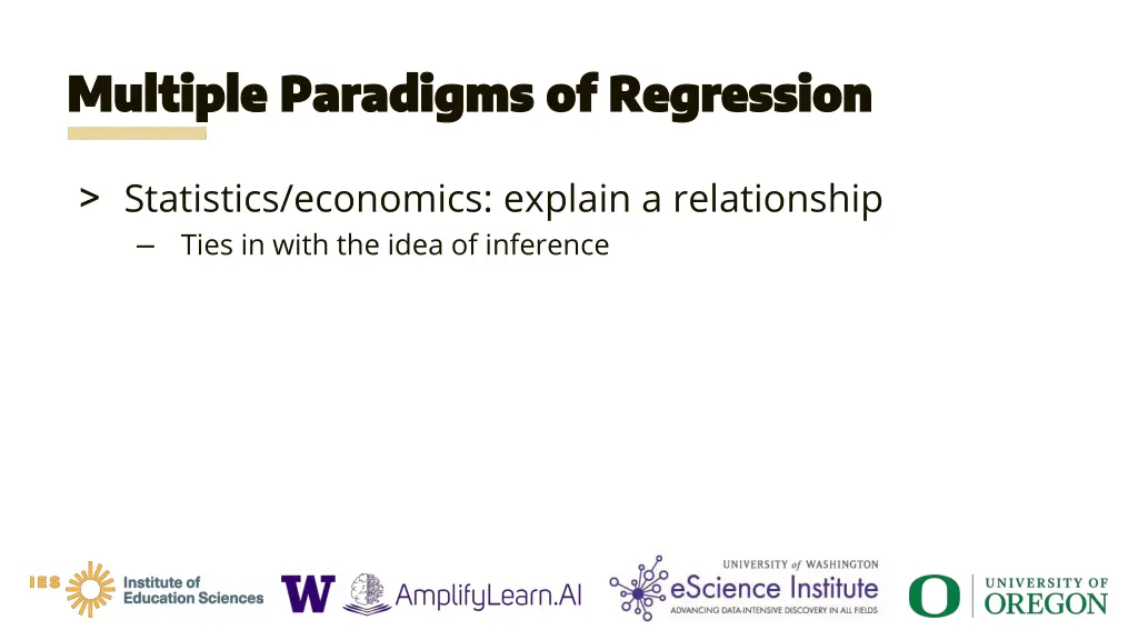 multiple paradigms of regression multiple