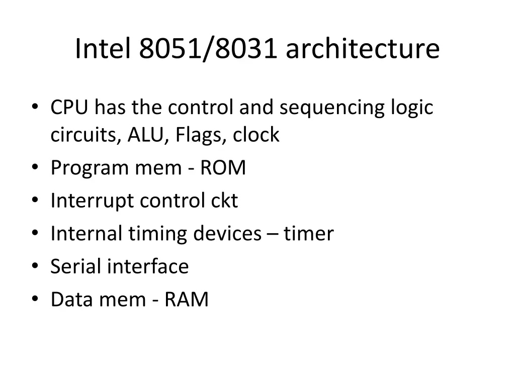 intel 8051 8031 architecture