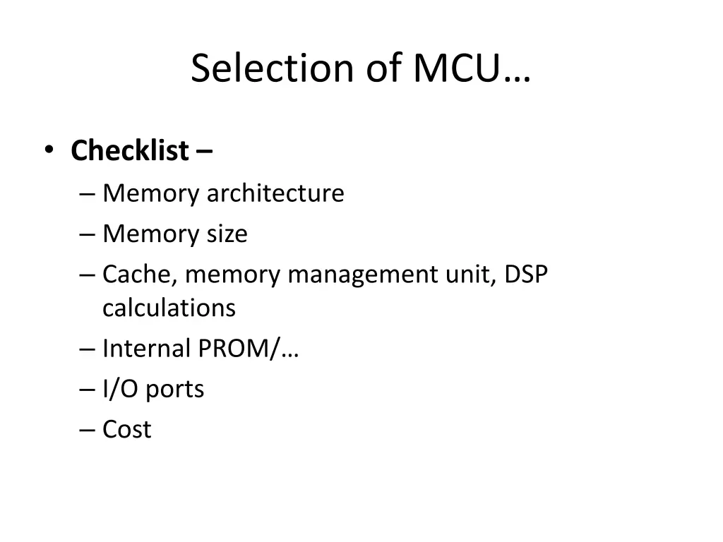 selection of mcu 1