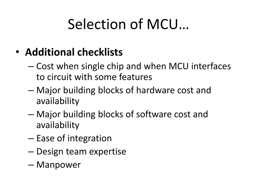selection of mcu 2