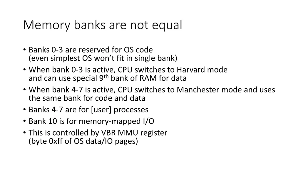 memory banks are not equal