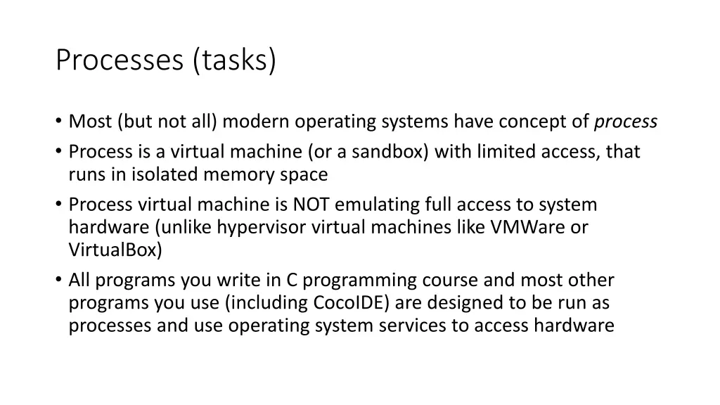 processes tasks