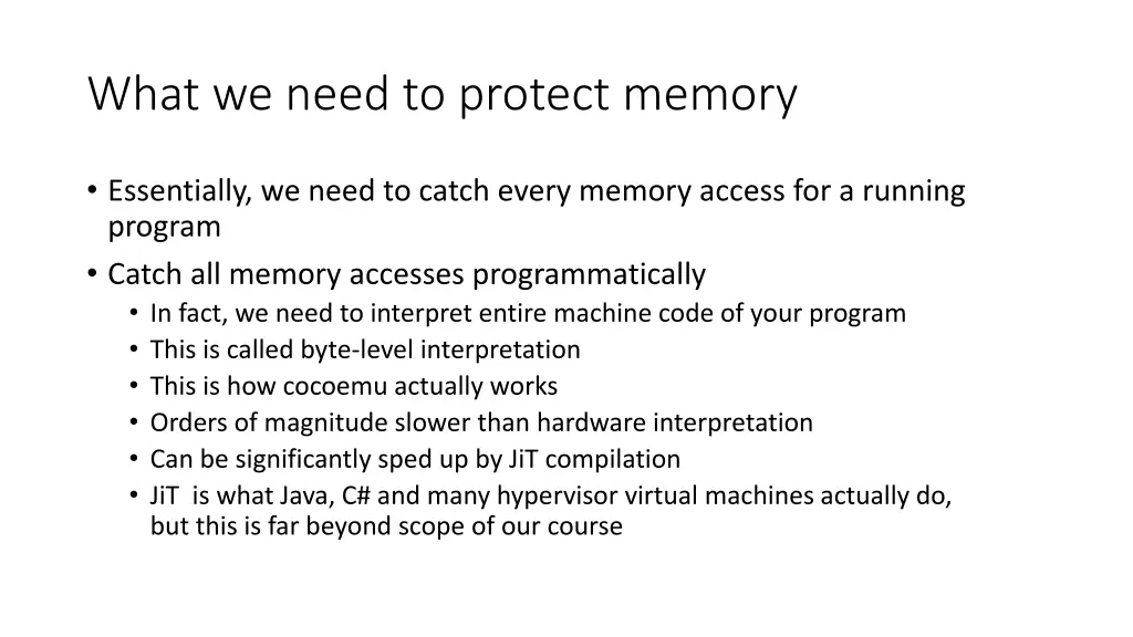 what we need to protect memory