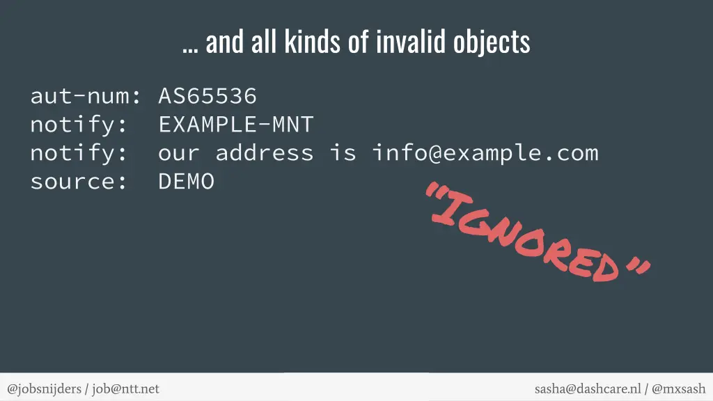 and all kinds of invalid objects