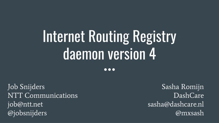 internet routing registry daemon version 4