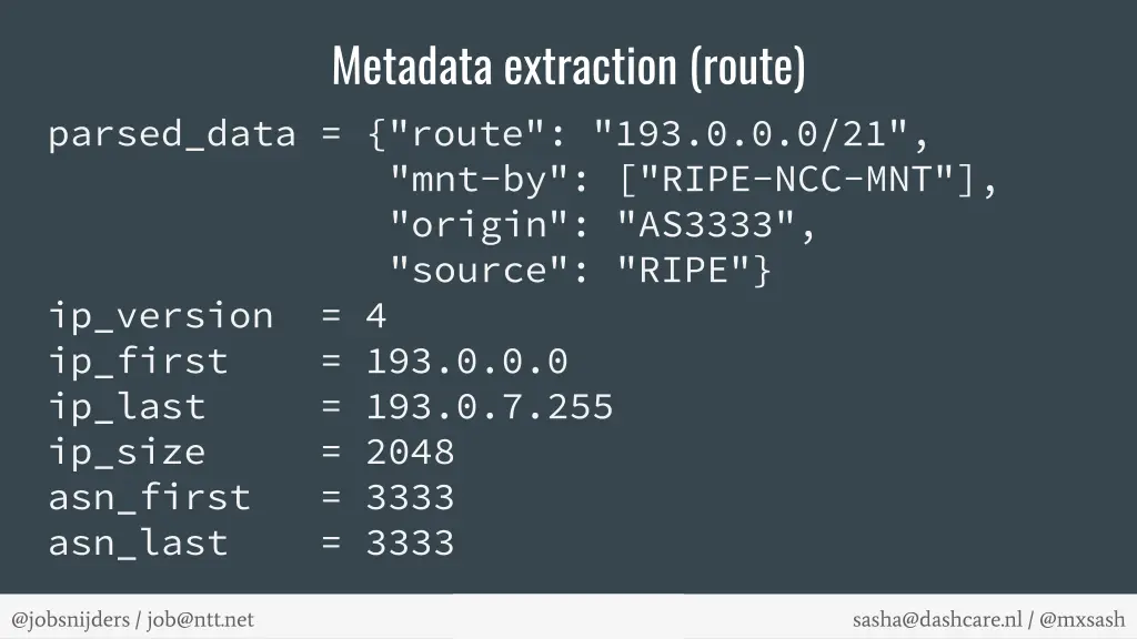 metadata extraction route