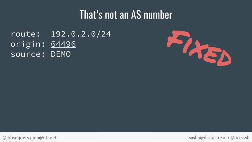 that s not an as number