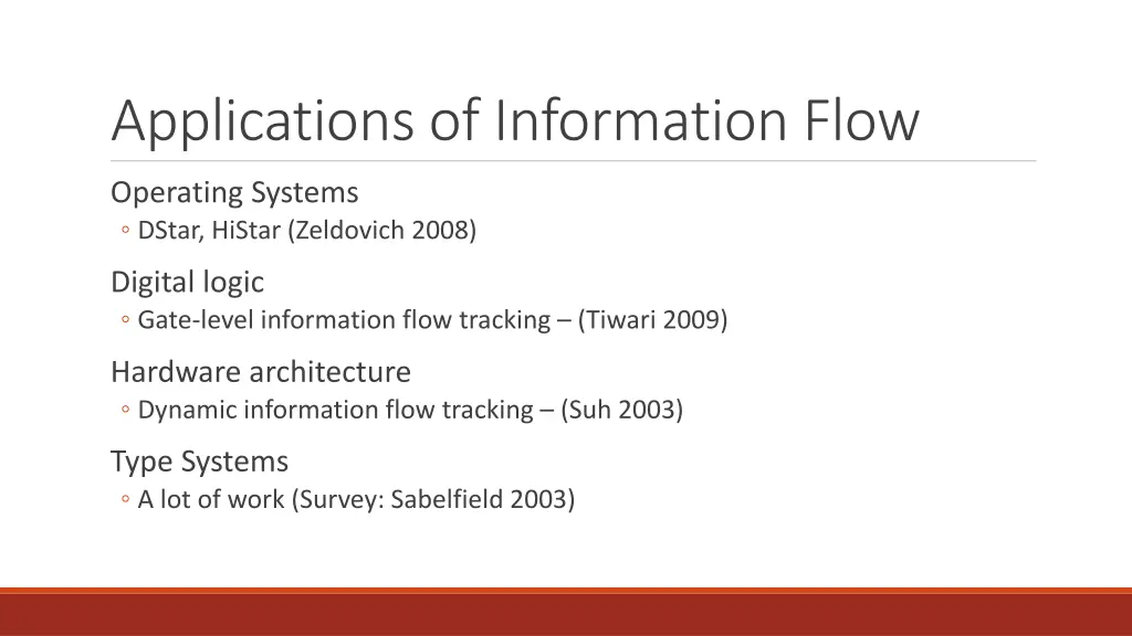 applications of information flow