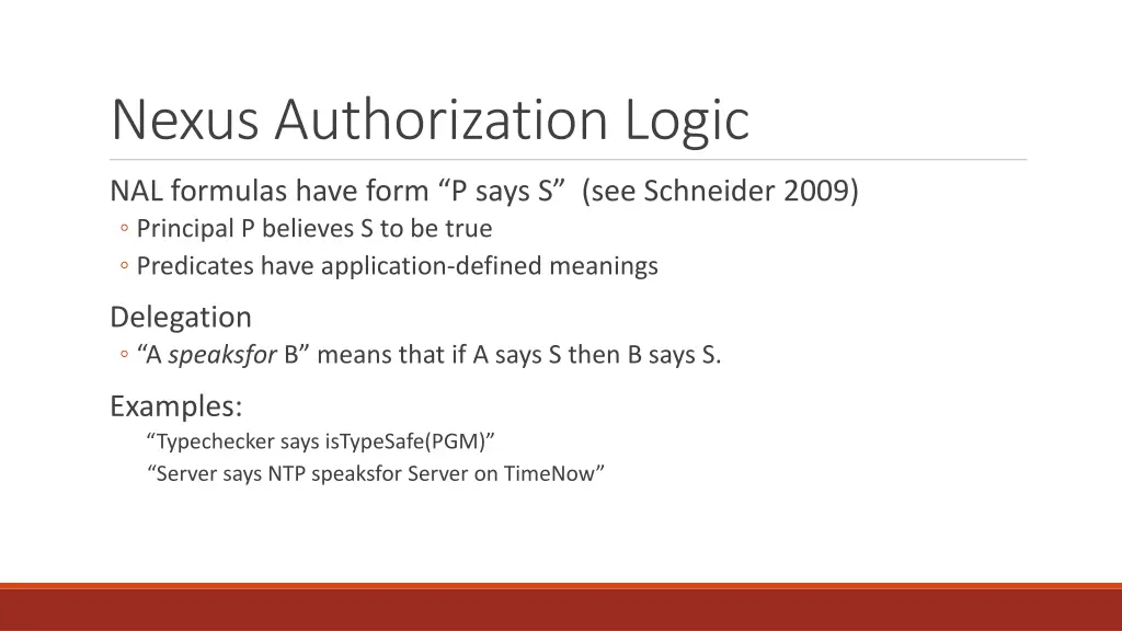 nexus authorization logic