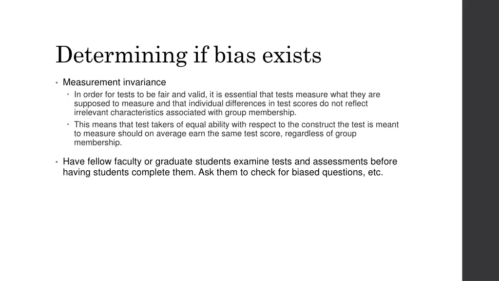 determining if bias exists