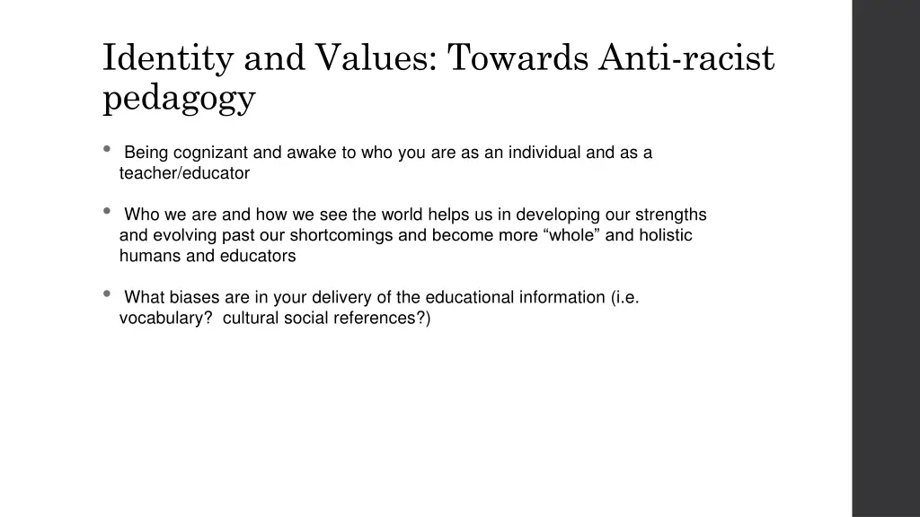 identity and values towards anti racist pedagogy